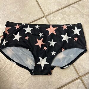 PINK Victoria's Secret Star Print Panties - Black and Pink seamless M nwt